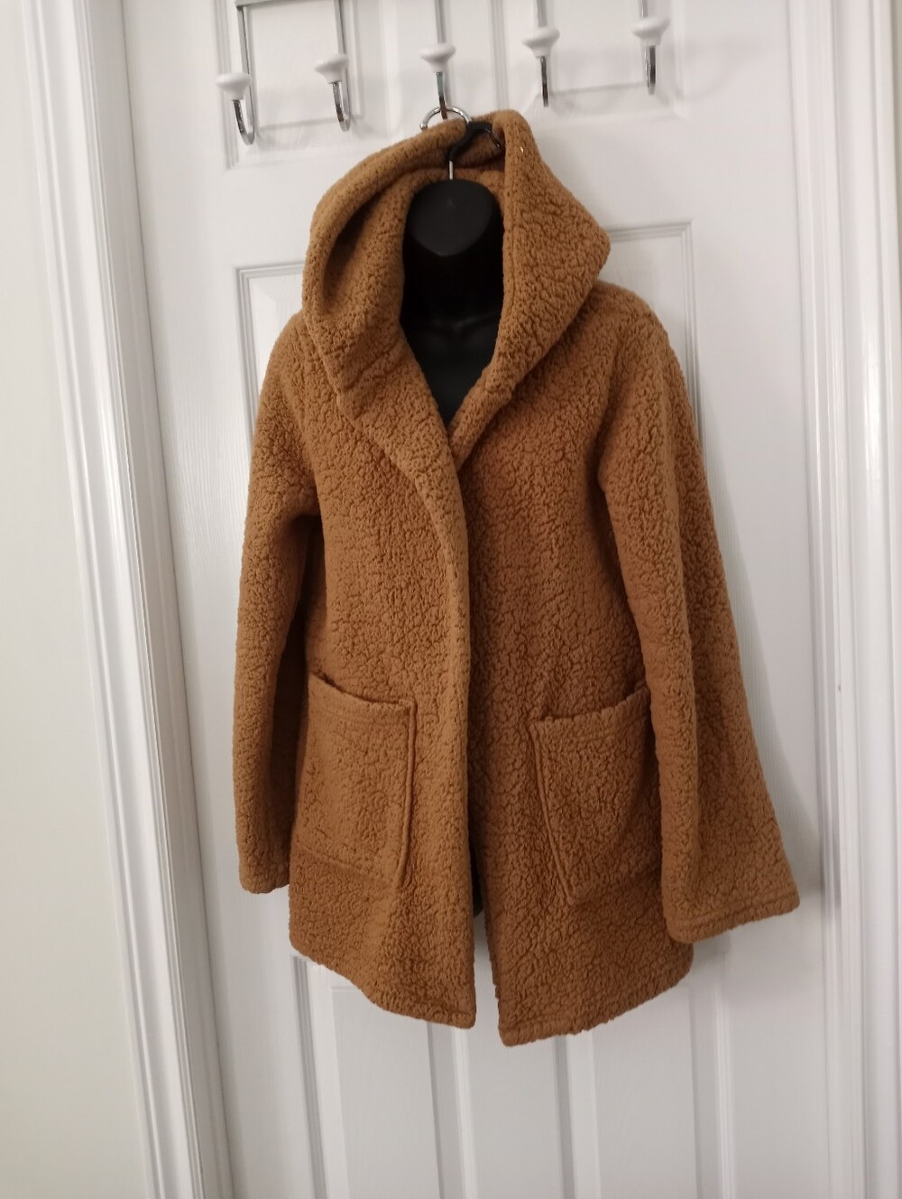 MIKK COUTURE Sherpa Buttonless Jacket With Oversized Hood